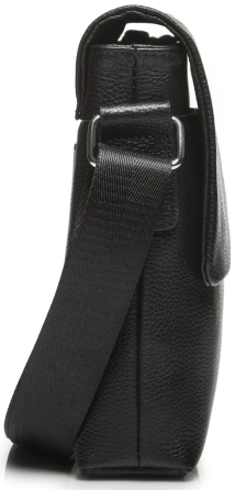 Мужской классический мессенджер Tiding Bag (23 х 26 х 6 см) сумка через плечо из натуральной кожи Черный Киев