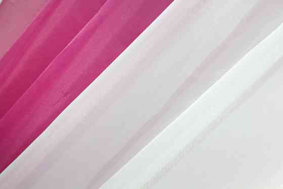 Кухонні штори VR-Textil № 090к з ламбрекеном і підв'язками малиновий з білим 280х170 см (50-598) Київ