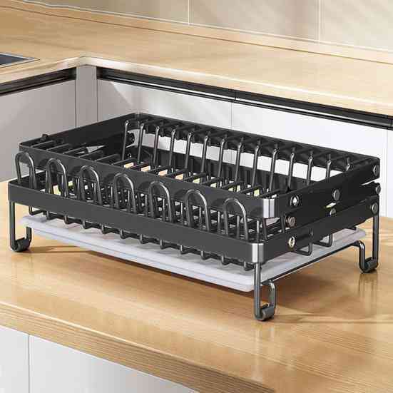 Сушарка для посуду, чашок, столових приладів, органайзер трансформер з регулюванням висоти з піддоном, метал Кам'янець-Подільський