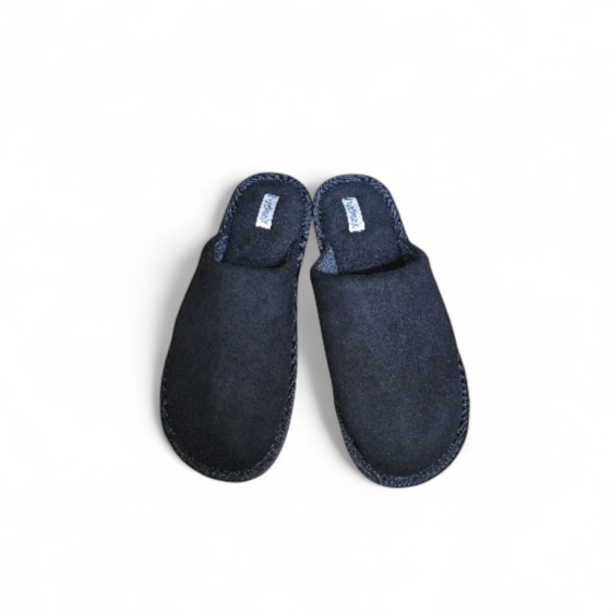 Мужские домашние тапочки закрытый носок черные тм 