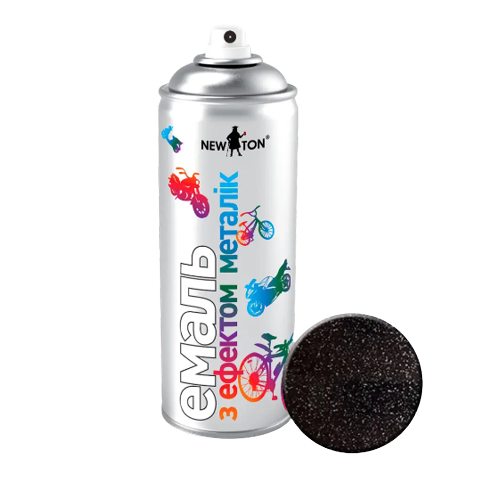 Емаль універсальна 400мл чорний металік аерозоль NEW TON Житомир - фото 1