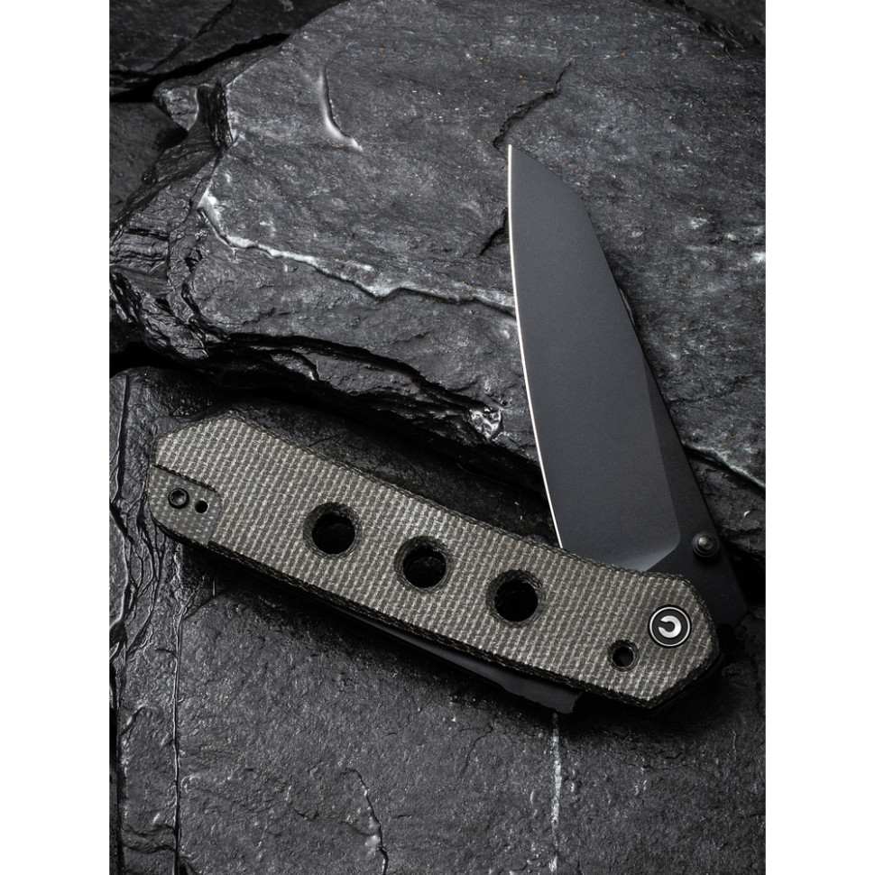 Ніж складаний туристичний Civivi Vision FG, (8.9 см) Nitro-V / Micarta темно-сірий Київ - фото 12