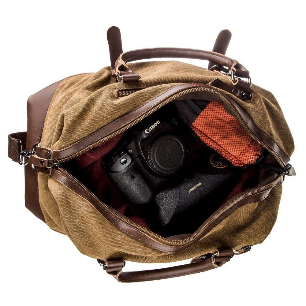 Дорожня сумка текстильна Vintage 20172 Пісочна Київ - фото 4