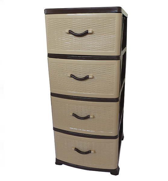 Комод пластиковий Efe Plastics 4 ящики 90х46х38, ротанг, бежевий. Ефе пластик.. Одеса - фото 1