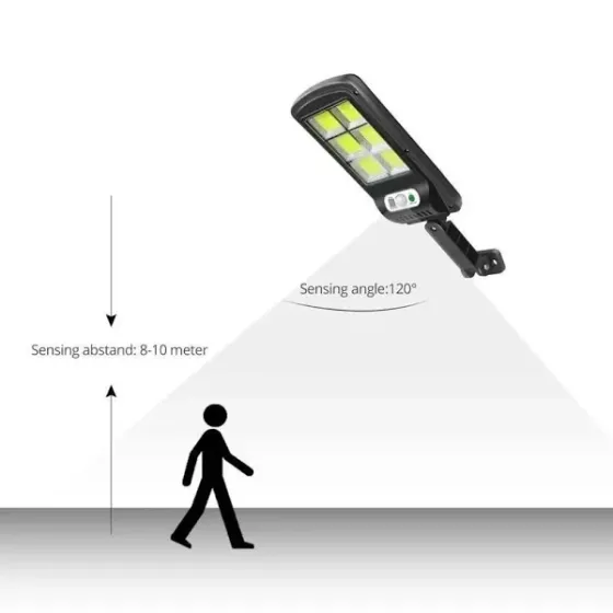 Вуличний ліхтар на стовп solar street light BL BK120-6COB з датчиком руху, 3 режими роботи Київ