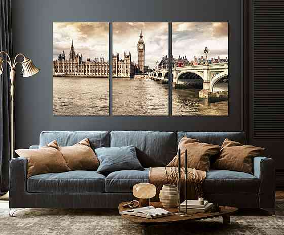 Модульна картина у вітальню/ спальню Лондон ART-008_3A 70х130 см Київ
