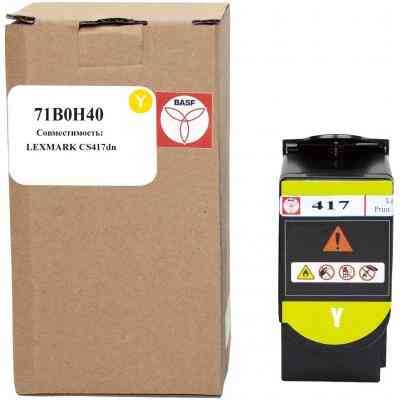 Тонер-картридж BASF Lexmark CS417dn 71B0H40 Yellow (BASF-KT-71B0H40) Винница