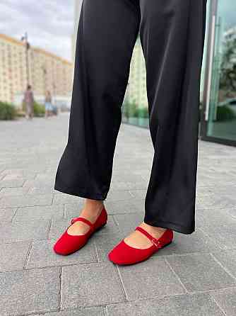 Балетки женские SEE SEVEN красные натуральная замша с квадратным носком размер 36-41 (1516) 39 Коломыя