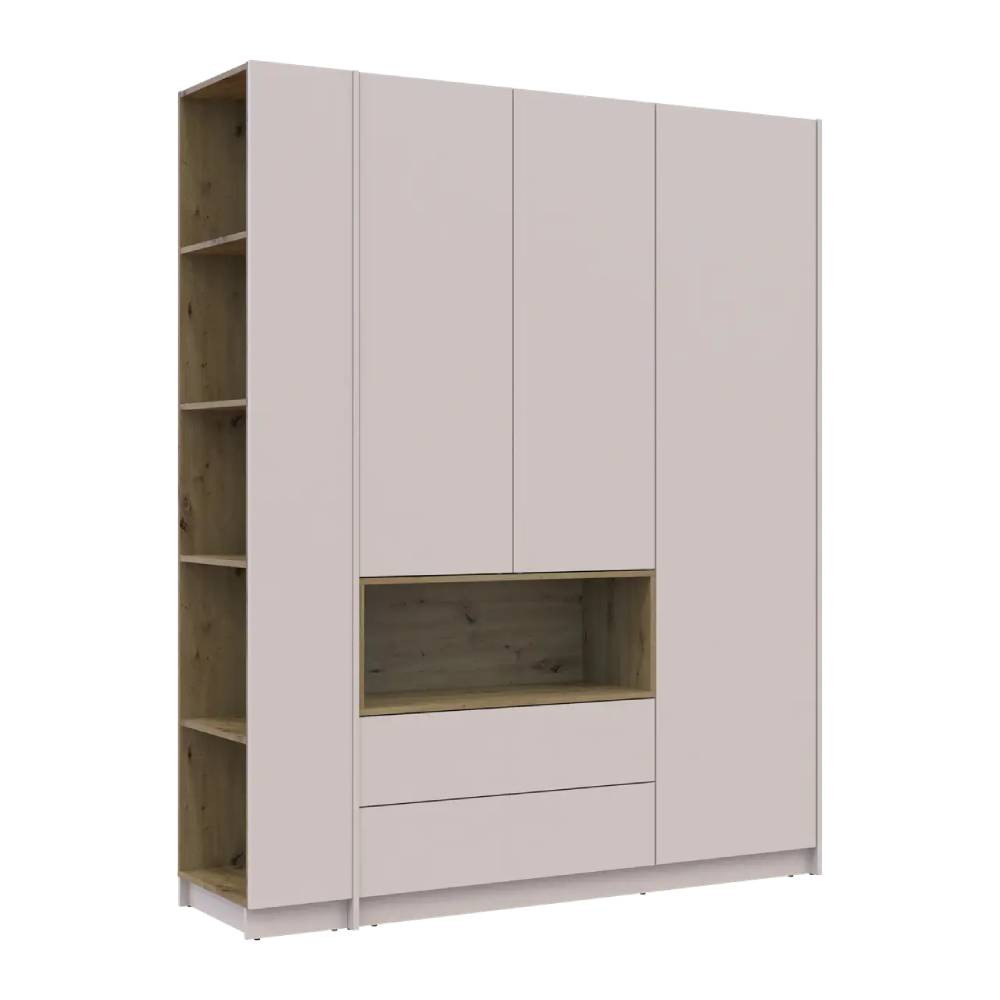 Шкаф для одежды с нишей и этажеркой Doros Дейл Кашемир/Дуб Артизан 3 ДСП 178х52х220 DRS-011726 (44900338) Днепр - изображение 6