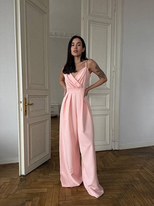 Стильний жіночий елегантний комбінезон костюм преміум'якості Персик, 44 Одеса - фото 7