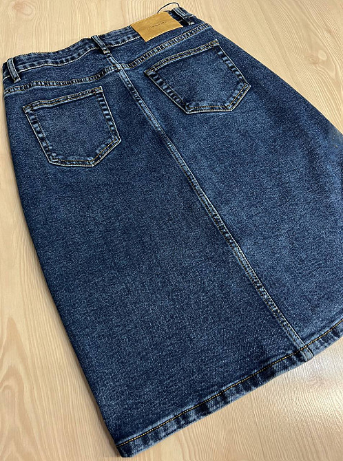 Спідниця жіноча джинсова Vanver 8238 на гудзиках середньої довжини збільшені розміри синя, синій, З4, 34, 92 см, 116 см Київ - фото 16