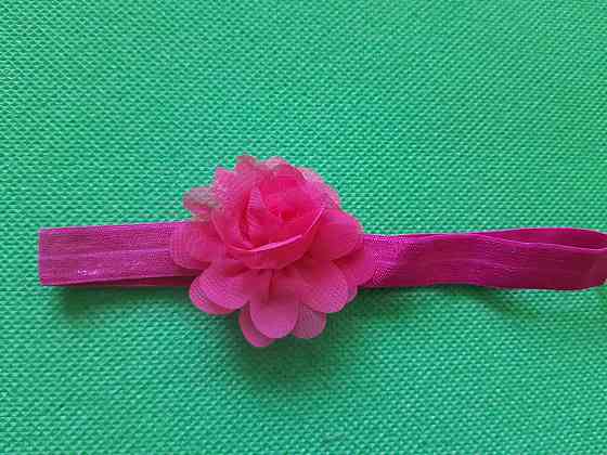 Повязка для девочки малиновая - размер цветка 5,5см, размер универсальный (на резинке) Киев