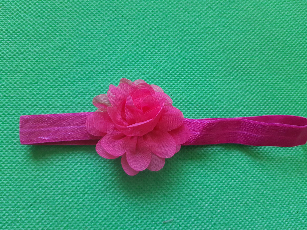Повязка для девочки малиновая - размер цветка 5,5см, размер универсальный (на резинке) Киев - изображение 1