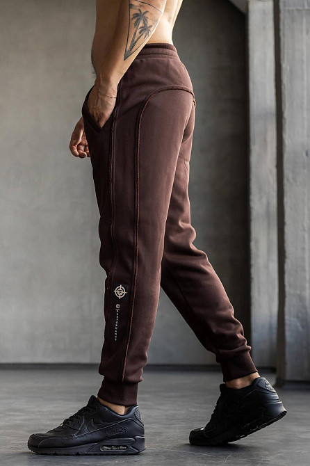 Утеплені джоггери зі швами навиворіт TotalFit EM3-IS10 Коричневый, L Киев - изображение 2