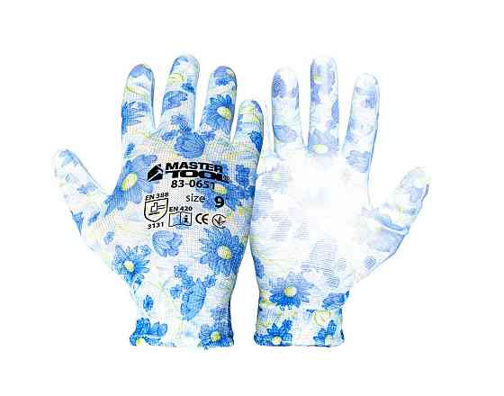 MASTERTOOL Рукавички безшовні трикотажні MASTERTOOL "Барвінок" з поліуретановим покриттям долон Коломия
