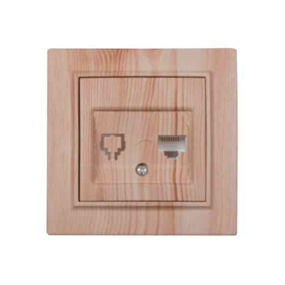 Розетка компьютерная 1x8P8C, Enzo белое дерево Днепр