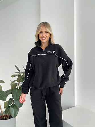 Женский флисовый женский костюм-оверсайз турецкий флис Черный, 50/52 Одесса