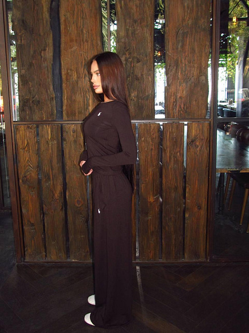 Женский базовый прогулочный костюм двойка: лонг и штаны вискоза Одесса - изображение 4