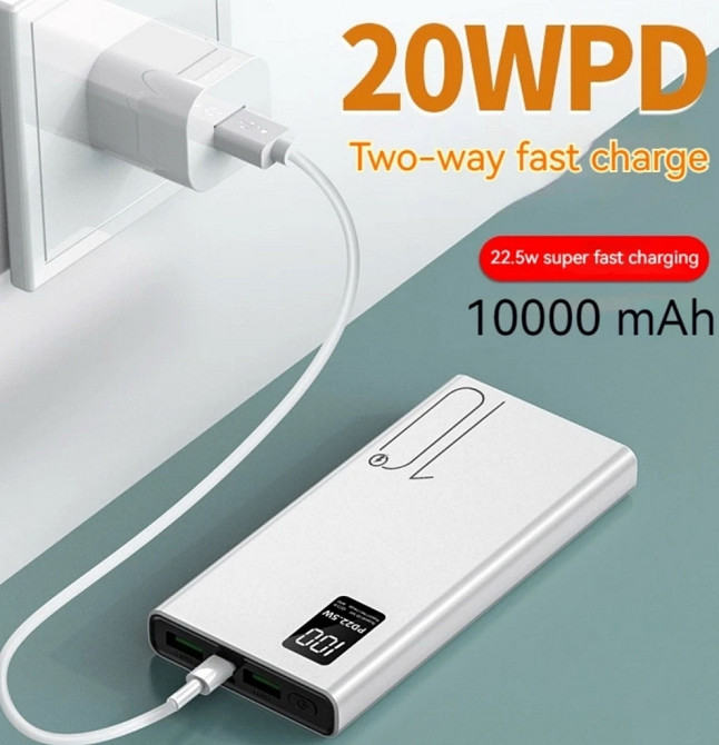 Павербанк Power bank 10000mAh. Black ! 2USB ,с дисплеем. Киев - изображение 2