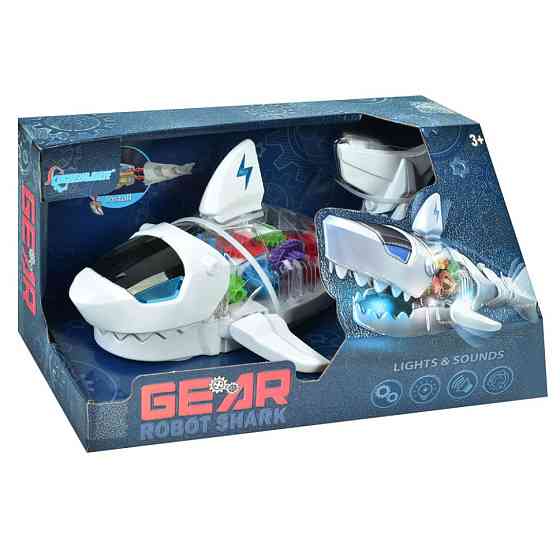 Інтерактивна іграшка "Робот Акула" S-2A(White) білий, музика, світло, рухливі деталі, їздить Вінниця
