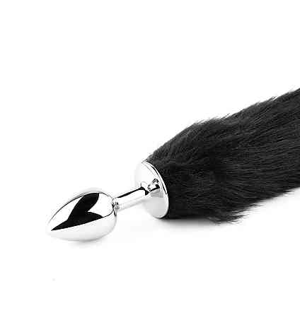 Анальна пробка Plug-Fox TAIL- Black XL Sex Aura Київ
