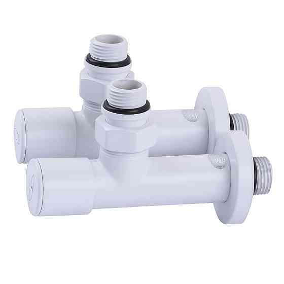 !Набір Кран вентильний кутовий з американкою SOLOMON LUX 1/2″ WHITE 7777 (1уп.) Тернопіль