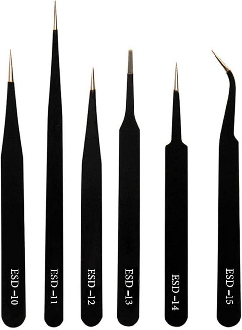 Набір пінцетів для електроніки та ремонту, 6 штук Київ - фото 8