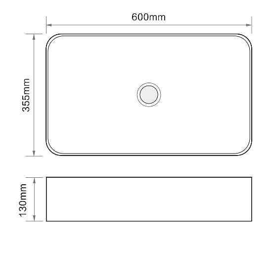 Раковина накладна Mixxus Premium QUADRO-0106 600х355х130mm   ( MP6523 ) 33431 Харків