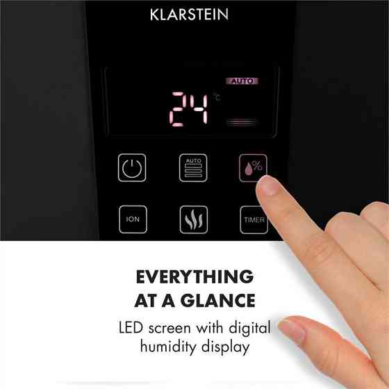 Зволожувач VapoAir Onyx зі світлодіодним екраном, сенсорний пульт дистанційного керування, чорний (Німеччина, Рівне