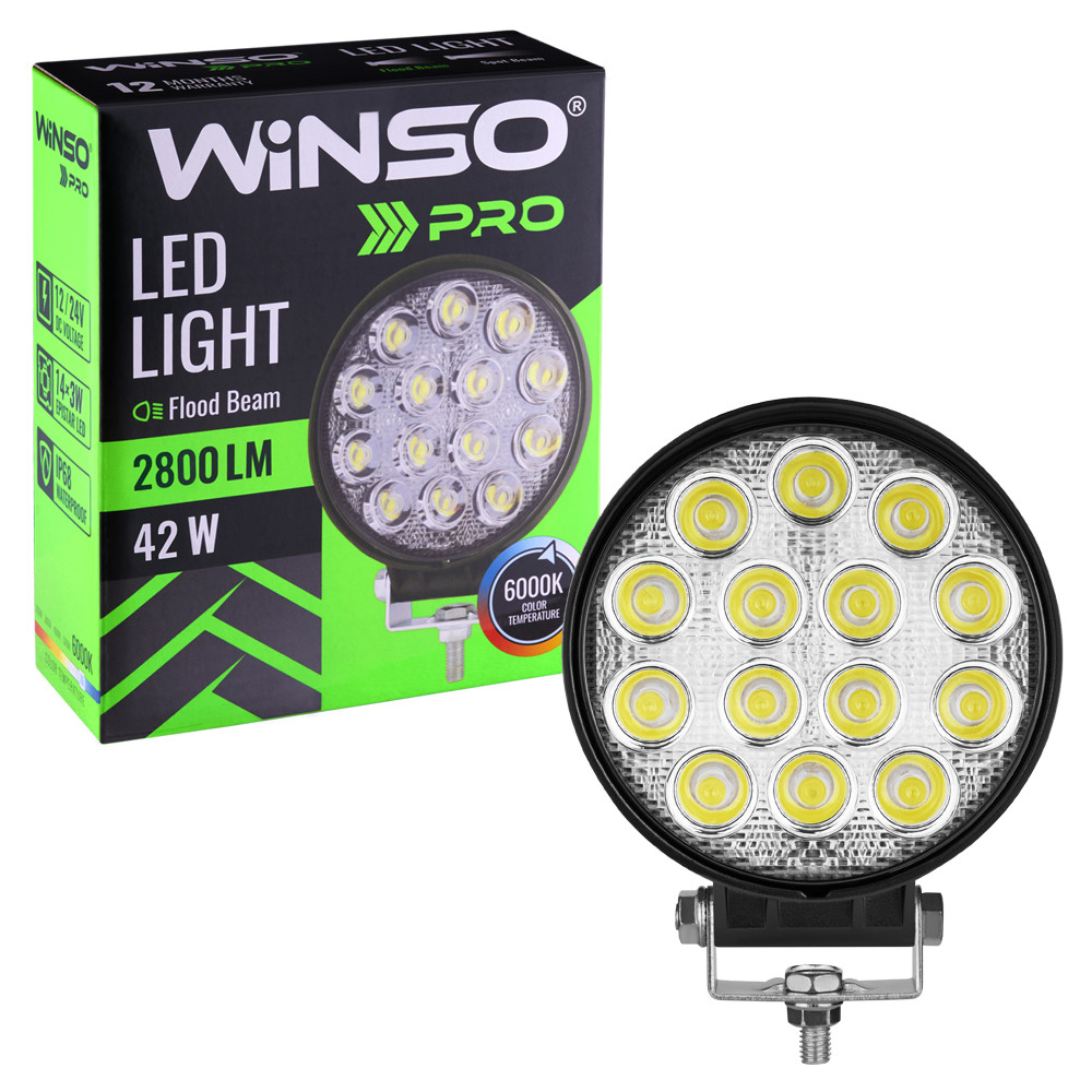 Фара світлодіодна Winso Pro Epistar white розсіяний 10-30V, 42W (14x3W), 1шт Львів - фото 3