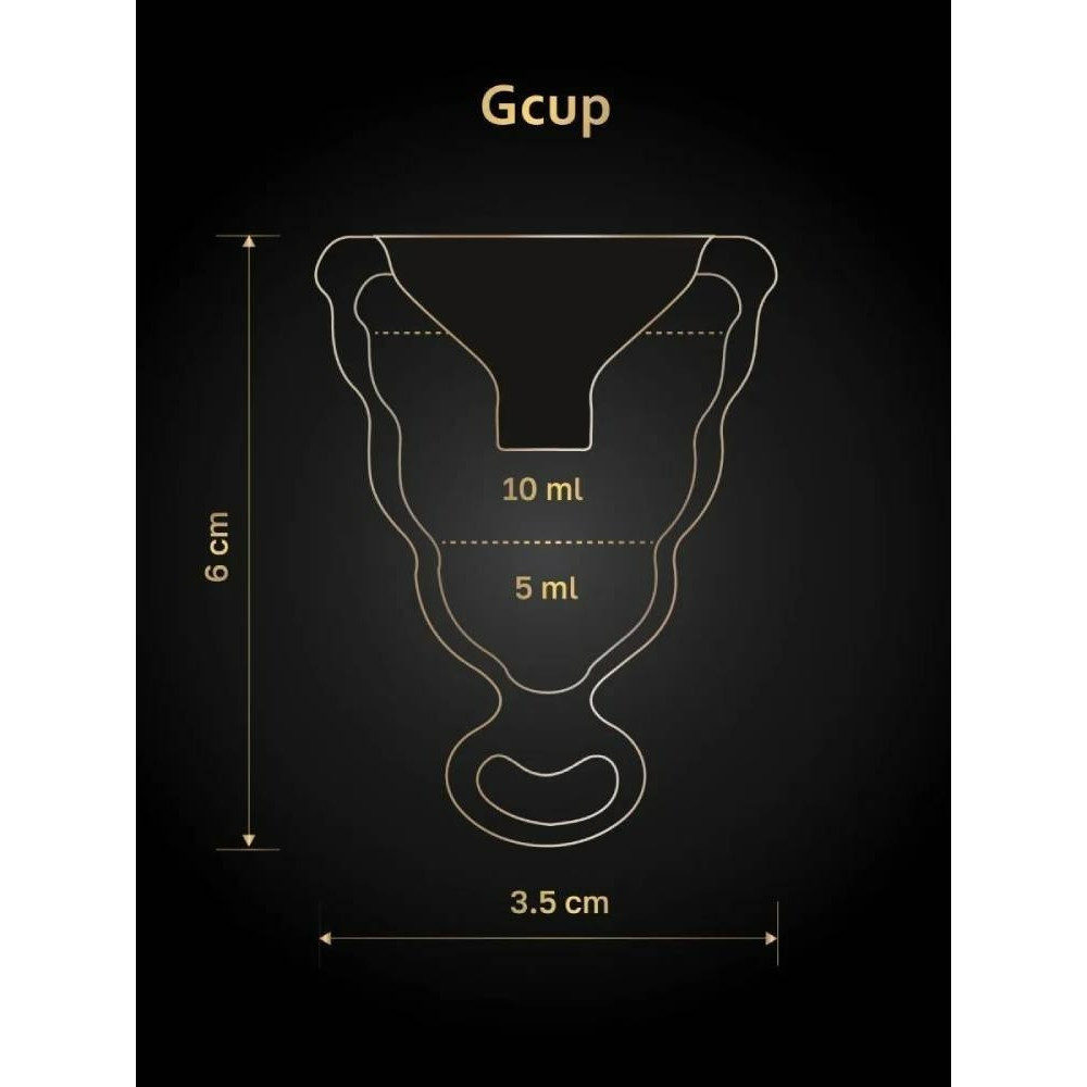 Менструальна чаша Gcup Gvibe, S, чорна, 6 х 3.5 см Sex Aura Київ - фото 9