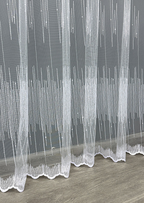Тюль VR-Textil 1730т Фатин з вишивкою Холодний білий 400х270 см (42-0844) Київ - фото 7