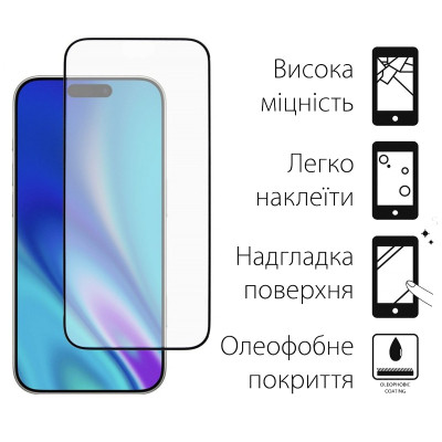 Скло захисне Dengos Full Glue iPhone 17 Pro Black (TGFG-409) Вінниця - фото 2