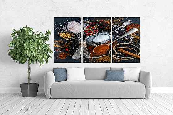 Модульная картина в гостиную / спальню  Сіль Перець Паприка   ART-029_3A 70х130 см Киев