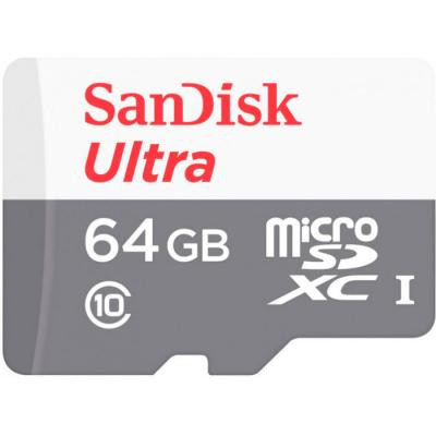 Карта памяти SanDisk 64GB microSD class 10 Ultra Light (SDSQUNR-064G-GN3MN) Винница - изображение 1