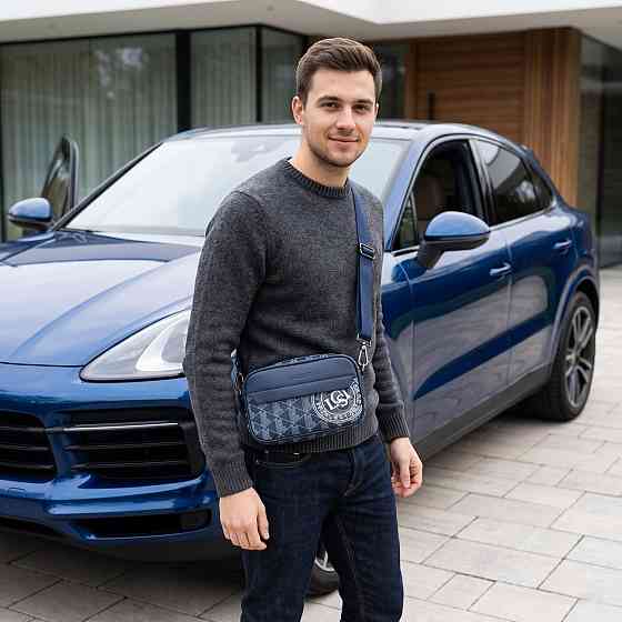 Чоловіча брендова сумка, барсетка на плече Lacoste (1097) blue Київ