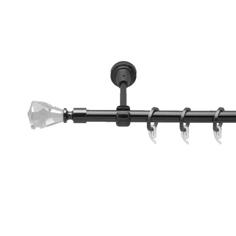 Карниз Orvit Лучетта металевий однорядний відкритий гладка труба кільце фасонне металеве  Онікс 16 мм 200 см (4713191) Львів - фото 1