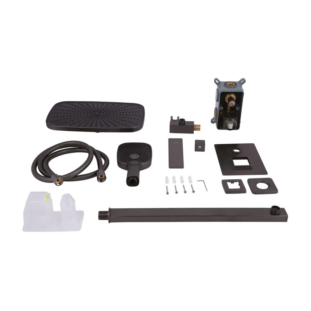 Душевая система скрытого монтажа Qtap Gemini на два потребителя QTGEM113GMB45698 графит Gunmetal Black PVD Киев - изображение 10