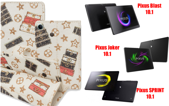 Книжка-трансформер для планшета Pixus Blast 10.1, Joker 10.1, Sprint 10.1, колір Black Lyi White Київ