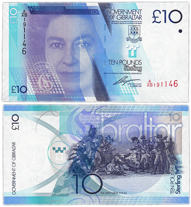 Гібралтар 10 фунтів 2010 UNC Полтава - фото 1