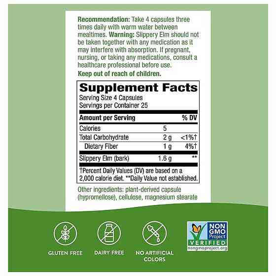 Slippery Elm Bark - 100 vcaps Киев
