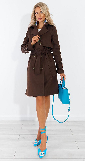 Стильний тренч у шоколадному кольорі (48) Київ - фото 4