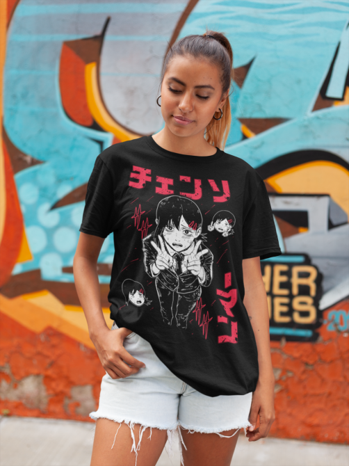 Футболка аниме Человек-бензопила оверсайз (S/M/L) Черний AnimeJ0741 Днепр - изображение 2