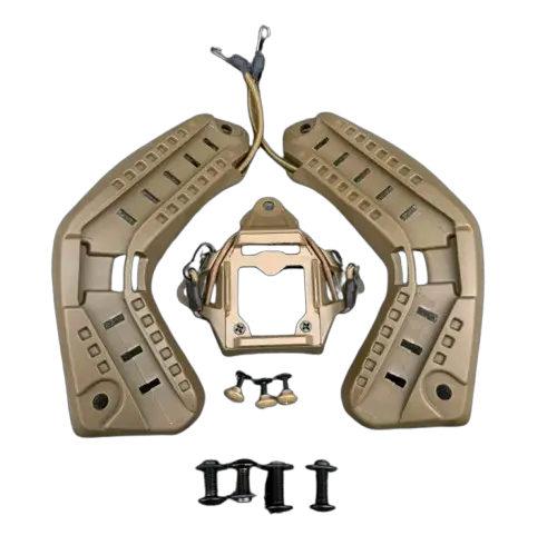 Обвес для шлема MICH подвесная система + защитные подушки + боковые рельсы ARC + шрауд (Койот) Винница - изображение 8