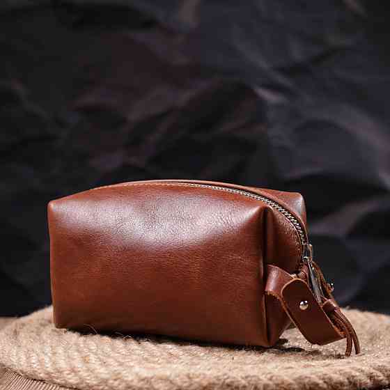 Косметичка не большого размера из гладкой кожи на молнии Сердце (GRANDE PELLE) Киев