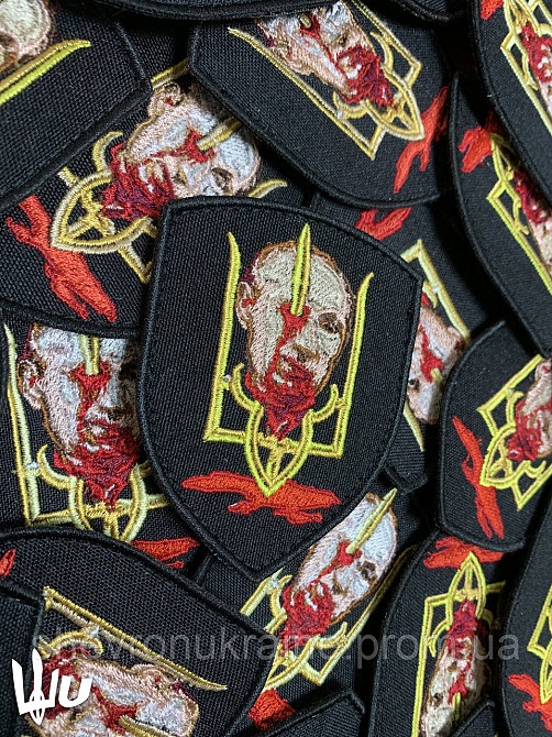Шеврон путин на трезубце (Форма щит. На липучке) Размер 8x6.5см Киев - изображение 4