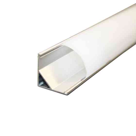 Комплект алюмінієвого профілю та матового розсіювача 2 м 15,7*15,7 мм, накладний, срібний Дніпро