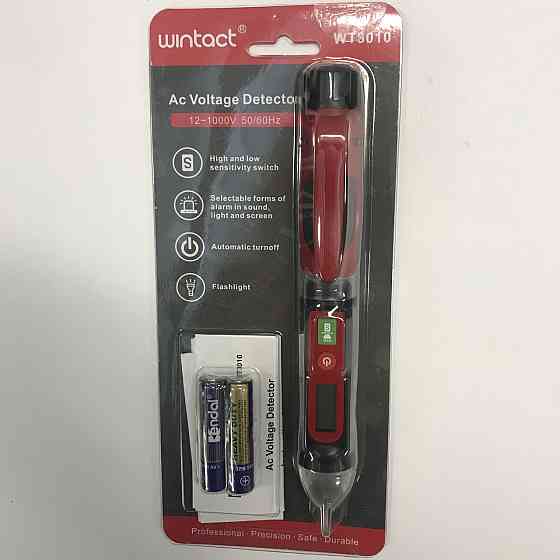 Тестер напруги безконтактний (12-1000V/50/60Hz) зі світловою і звуковою індикацією WINTACT WT3010 Чернігів