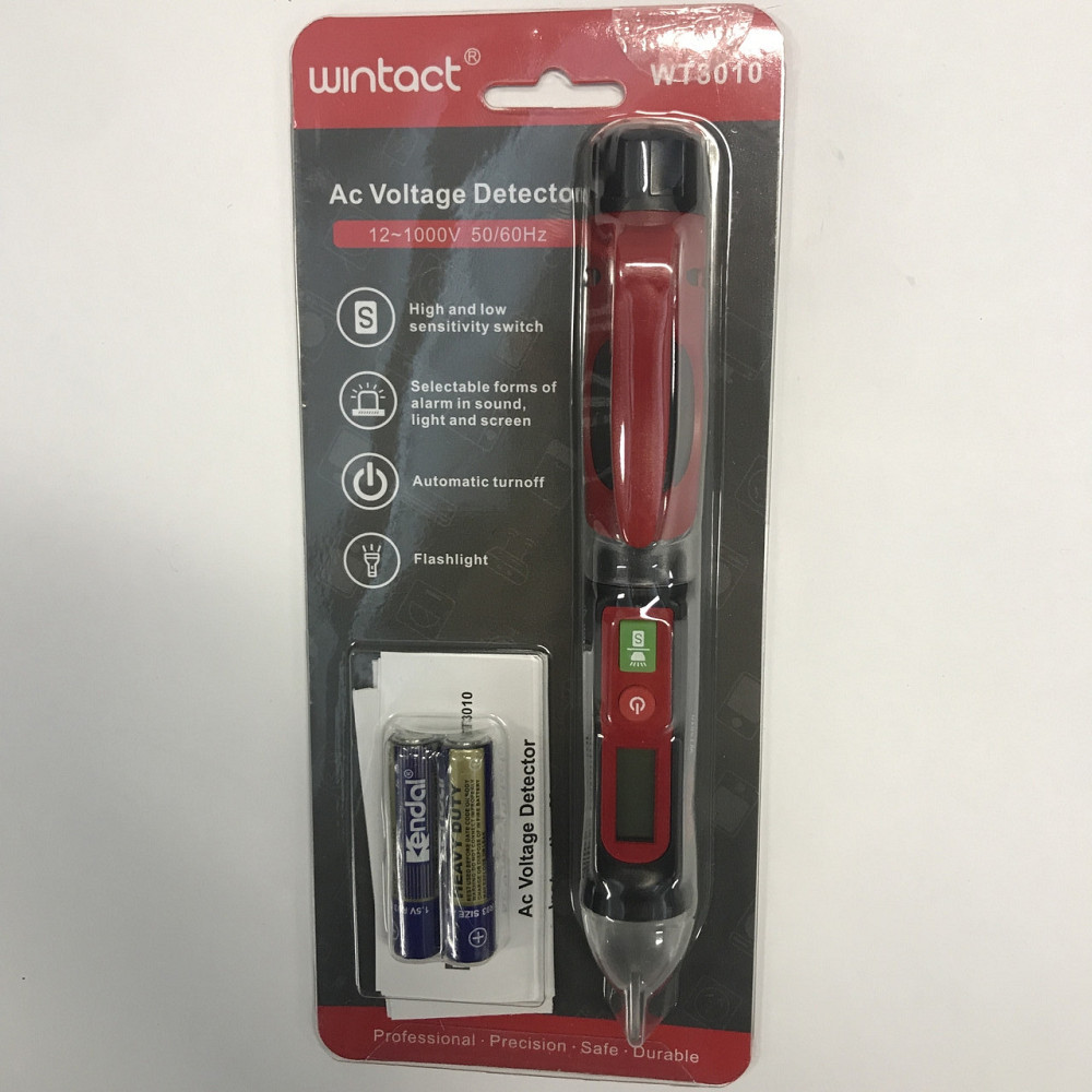 Тестер напруги безконтактний (12-1000V/50/60Hz) зі світловою і звуковою індикацією WINTACT WT3010 Чернігів - фото 2