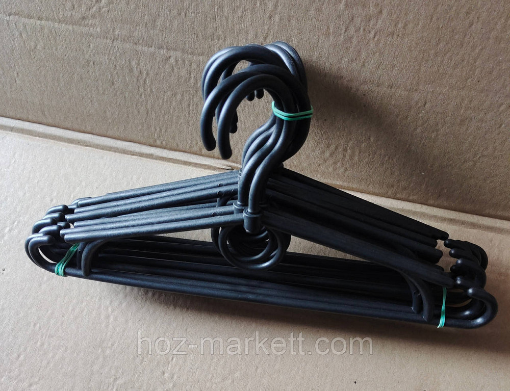 Дитячі вішалки плічка, тремпіль пластиковий із поворотним гачком чорний 32 см 10 шт. уп Польща Харків - фото 4